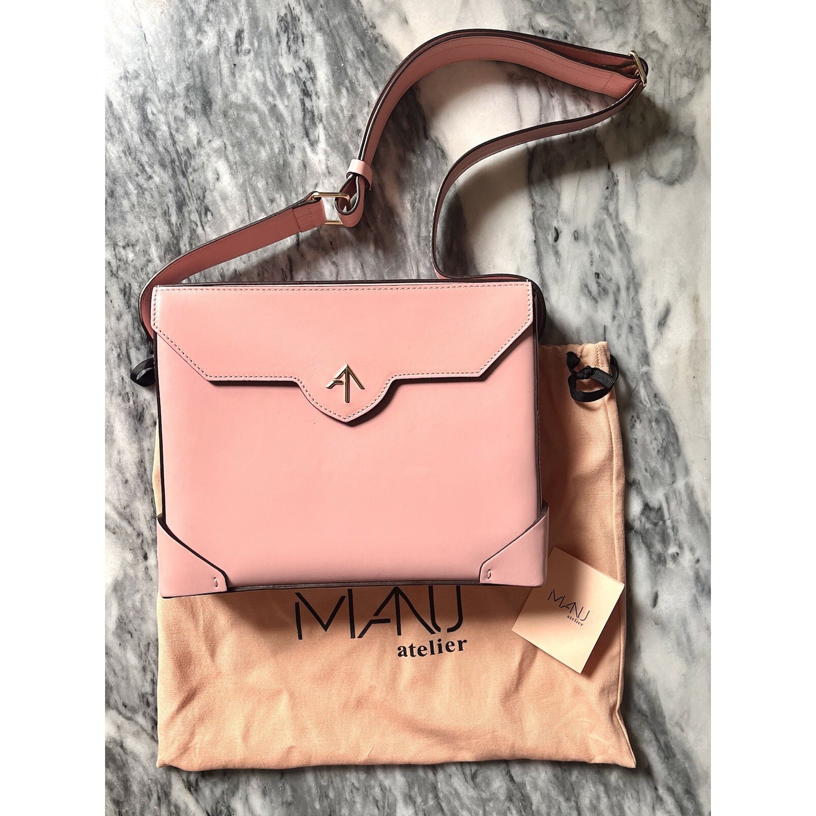 Manu Atelier Pink Shoulder Bag Leather